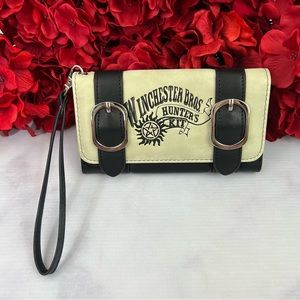 Supernatural Black and Ivory Pentagram Clutch Wallet Wristlet